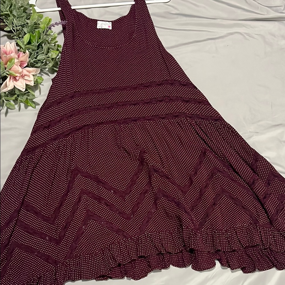 Free People Maroon Polka Dot Top intimate